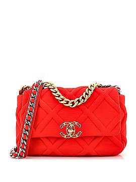 Chanel 19 Flap Bag Quilted Jersey Medium (view 1)