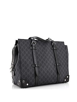 Gucci Buckle Travel Tote GG Coated Canvas with Leather Large (view 2)