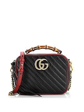 Gucci Marmont Torchon Bamboo Camera Bag Diagonal Quilted Leather Small (view 1)