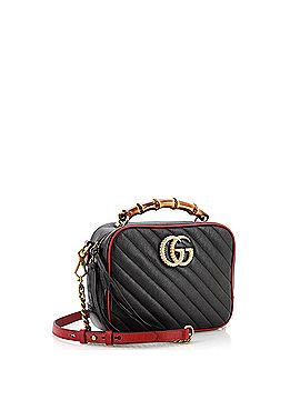 Gucci Marmont Torchon Bamboo Camera Bag Diagonal Quilted Leather Small (view 2)
