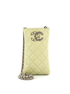 Chanel French New Wave Phone Holder Crossbody Bag Quilted Caviar (view 1)