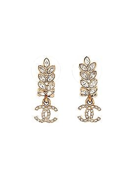 Chanel CC Sparkling Wheat Dangle Earrings Metal with Crystals (view 1)