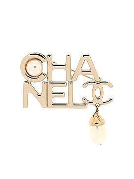 Chanel CHA-NEL CC Pearl Drop Brooch Metal with Faux Pearls (view 1)