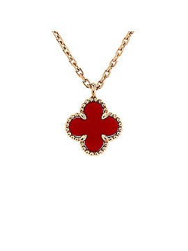 Van Cleef & Arpels Sweet Alhambra Pendant Necklace 18K Rose Gold and Carnelian (view 1)