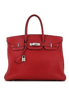 Hermès Birkin Handbag Red Buffalo Skipper with Palladium Hardware 35 (view 1)