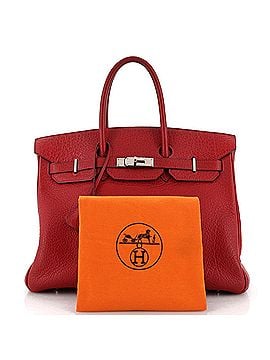 Hermès Birkin Handbag Red Buffalo Skipper with Palladium Hardware 35 (view 2)