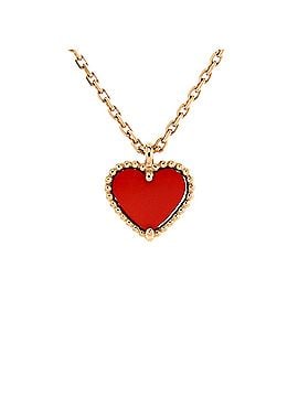 Van Cleef & Arpels Sweet Alhambra Heart Pendant Necklace 18K Rose Gold and Carnelian (view 1)