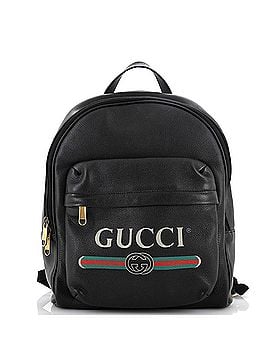 Gucci Logo Front Pocket Backpack Printed Leather (view 1)