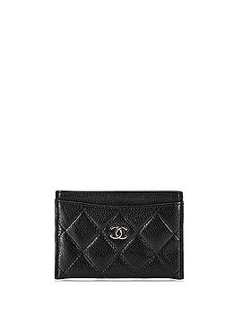 Chanel Textured CC Card Holder Quilted Caviar (view 1)