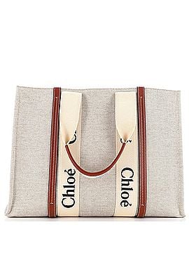 Chlo�é Woody Tote Canvas with Leather Large (view 1)