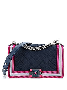 Chanel Fluo Boy Flap Bag Quilted Canvas Old Medium (view 1)