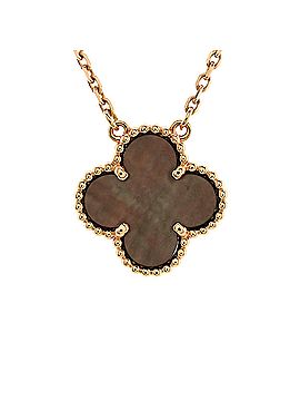 Van Cleef & Arpels Vintage Alhambra Pendant Necklace 18K Rose Gold and Grey Mother of Pearl (view 1)
