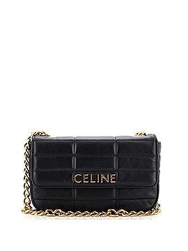Céline Logo Chain Flap Bag Quilted Goatskin Small (view 1)