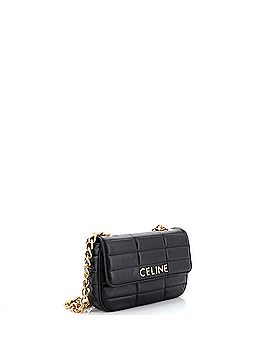 Céline Logo Chain Flap Bag Quilted Goatskin Small (view 2)