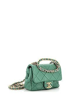 Chanel Oval Logo Chain Handle Flap Bag Quilted Lambskin Mini (view 2)