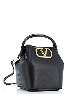 Valentino Garavani VLogo Convertible Top Handle Bucket Bag Leather Mini (view 2)
