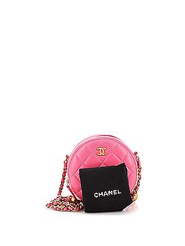 Chanel Pearl Crush Round Clutch with Chain Quilted Lambskin (view 2)
