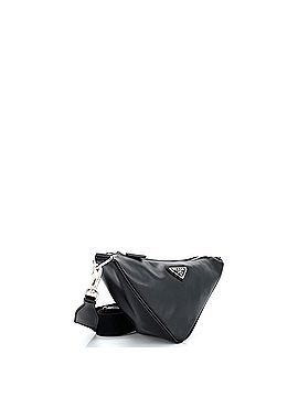 Prada Triangle Logo Zip Crossbody Bag Soft Leather Small (view 2)