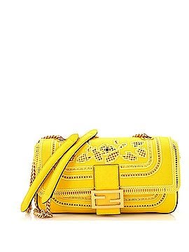 Fendi Lace Baguette Chain Bag Embroidered Leather Medium (view 1)