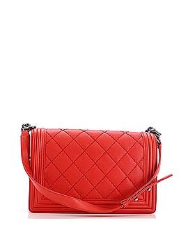 Chanel Double Stitch Boy Flap Bag Quilted Calfskin Old Medium (view 2)