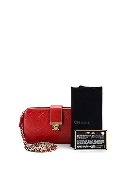Chanel CC Box Turn Lock Double Zip Clutch with Chain Quilted Calfskin (view 2)
