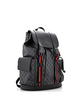 Gucci Double Pocket Buckle Backpack GG Coated Canvas Large (view 2)