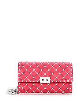Valentino Garavani Free Rockstud Spike Wallet on Chain Quilted Leather Small (view 1)