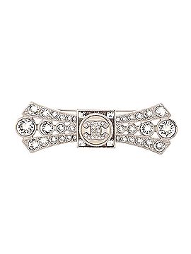 Chanel CC Bow Brooch Metal with Crystals and Faux Pearl (view 1)