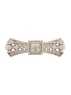 Chanel CC Bow Brooch Metal with Crystals and Faux Pearl (view 2)