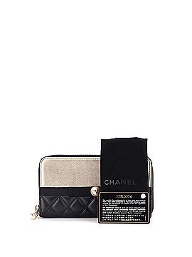Chanel Pearl Zip Wallet Lambskin Long (view 2)
