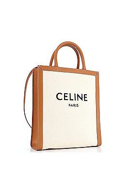 Céline Vertical Cabas Tote Canvas with Leather Small (view 2)
