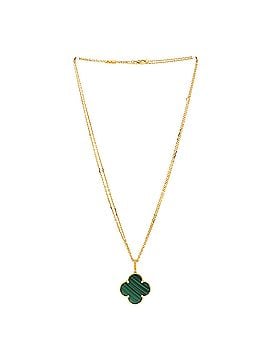 Van Cleef & Arpels Magic Alhambra Pendant Necklace 18K Yellow Gold and Malachite (view 2)