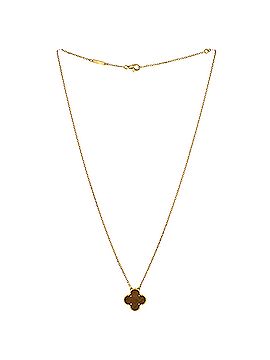 Van Cleef & Arpels Vintage Alhambra Pendant Necklace 18K Yellow Gold and Tiger Eye (view 2)
