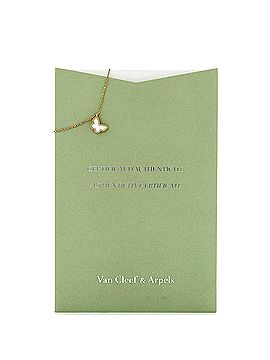 Van Cleef & Arpels Sweet Alhambra Butterfly Pendant Necklace 18K Yellow Gold and Mother of Pearl (view 2)