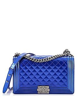 Chanel Boy Flap Bag Quilted Patent New Medium (view 1)