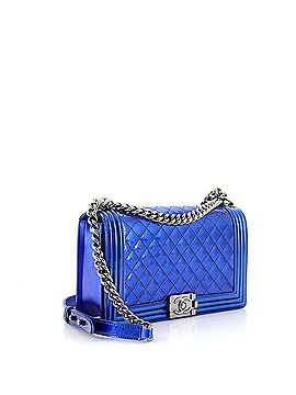 Chanel Boy Flap Bag Quilted Patent New Medium (view 2)