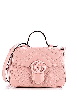 Gucci GG Marmont Monochrome Top Handle Flap Bag Matelasse Leather Mini (view 1)