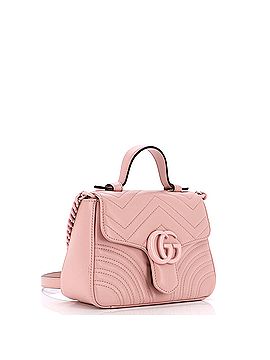 Gucci GG Marmont Monochrome Top Handle Flap Bag Matelasse Leather Mini (view 2)