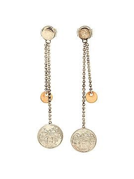 Hermès Ex-Libris Drop Hoop Earrings Sterling Silver with 18K Rose Gold (view 1)