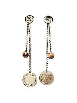 Hermès Ex-Libris Drop Hoop Earrings Sterling Silver with 18K Rose Gold (view 2)