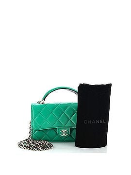 Chanel Classic Top Handle Flap Phone Holder with Chain Quilted Lambskin (view 2)