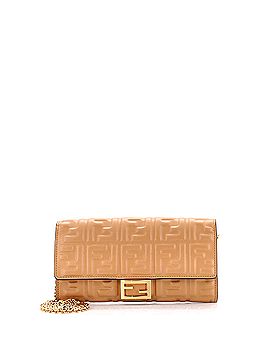 Fendi Baguette Continental Wallet on Chain Zucca Embossed Leather (view 1)