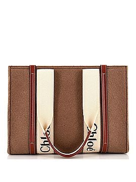 Chloé Woody Tote Recycled Felt with Leather and Canvas Medium (view 1)