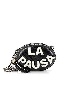 Chanel La Pausa Evening Bag Chevron Lambskin with Applique (view 1)