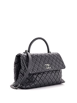 Chanel Coco Top Handle Bag Quilted Caviar Medium (view 2)