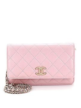 Chanel Crystal Woven CC Wallet on Chain Quilted Caviar (view 1)