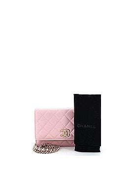 Chanel Crystal Woven CC Wallet on Chain Quilted Caviar (view 2)
