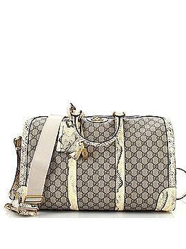 Gucci GG Marmont Convertible Duffle Bag GG Coated Canvas with Python Large (view 1)
