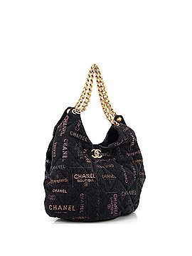 Chanel Denim Mood Hobo Logo Printed Quilted Denim Maxi (view 2)