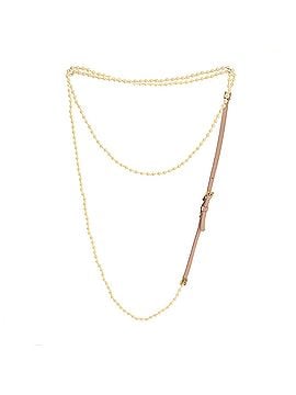 Chanel CC Belted Strand Necklace Faux Pearls with Leather and Metal Thin (view 1)